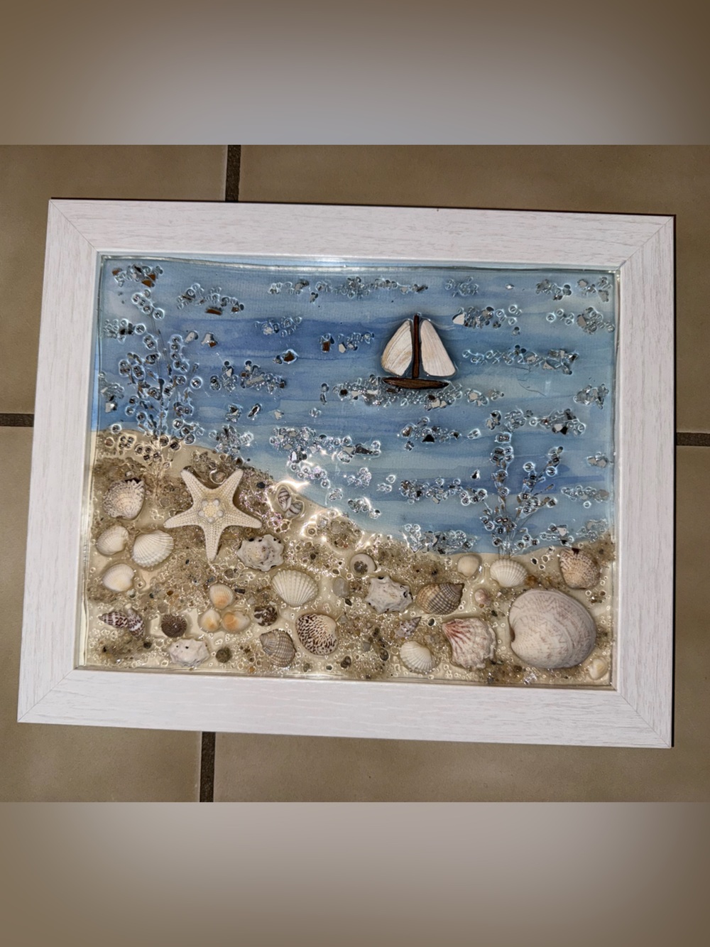 Coastal Shell Resin 3-D Wall Art 12”x10”